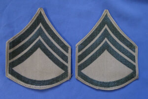 WWII Khaki Marine Corps Staff Sergeant Woven Chevrons