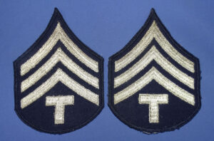 Pair WWII T 4 Sergeant's Chevrons