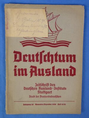 1939 Third Reich Racial Publication: "Deutschtum im Ausland" ("Germanness Abroad")