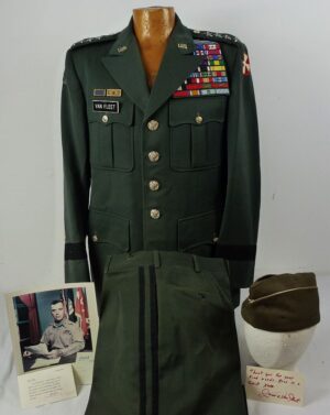 The Uniform, with Signed Notes, and World War II Overseas Cap of General James Van Fleet