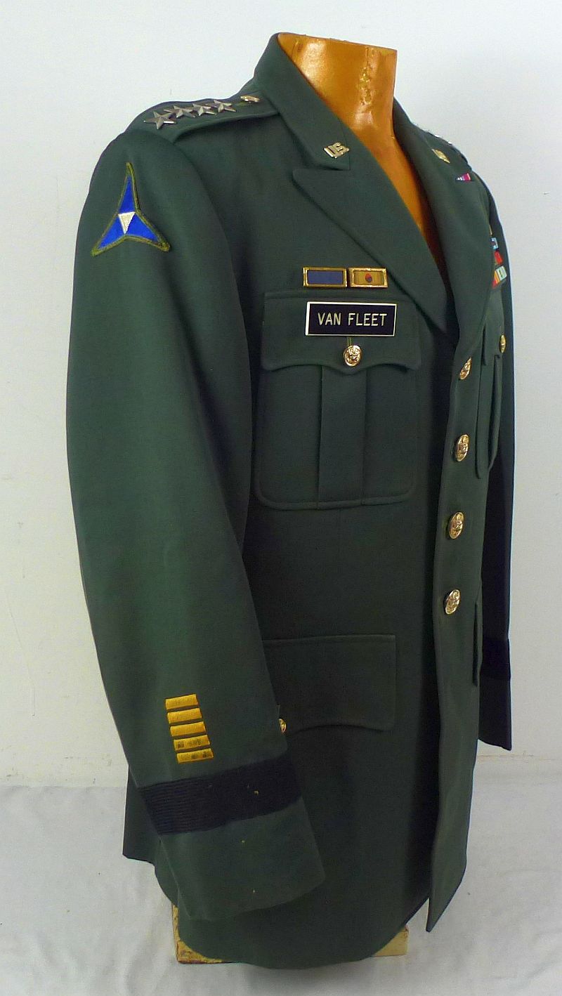 The Uniform, with Signed Notes, and World War II Overseas Cap of General James Van Fleet - Image 7