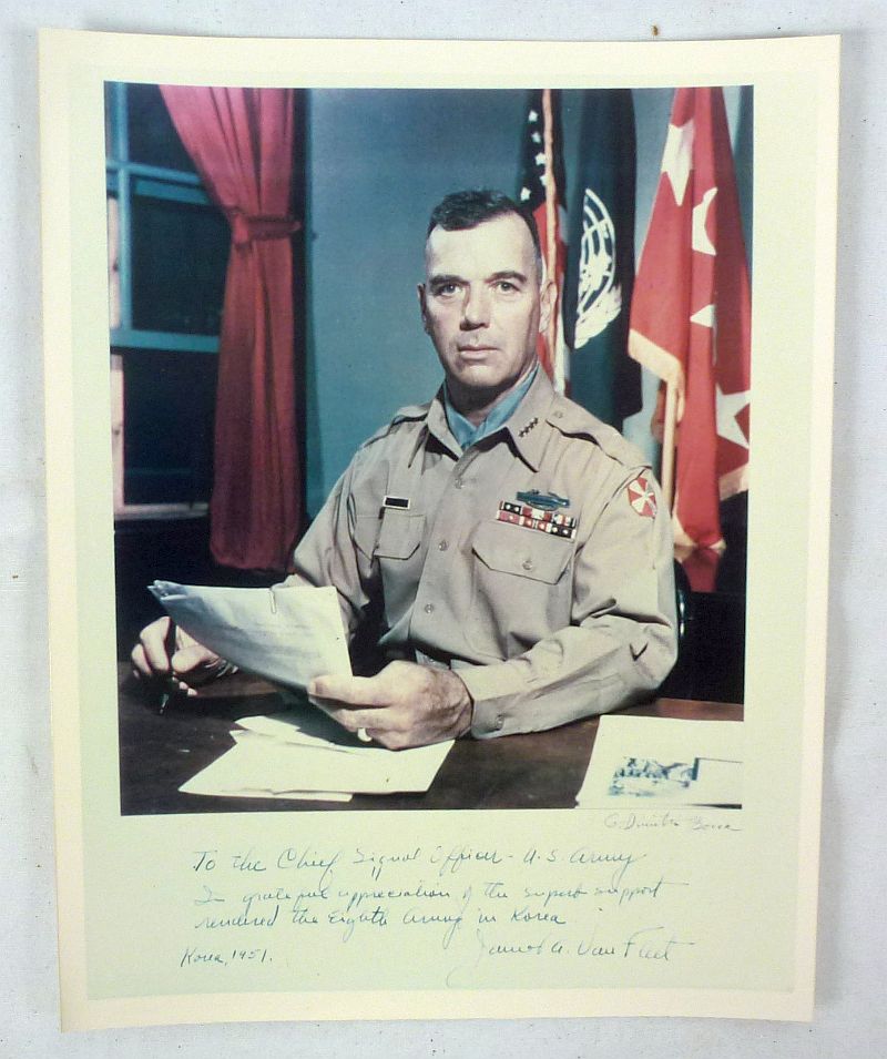 The Uniform, with Signed Notes, and World War II Overseas Cap of General James Van Fleet - Image 12