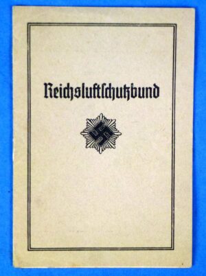 Reichsluftschutzbund Member Booklet