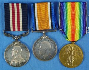 WWI British Medals Group with Military Medal for Bravery to the Highland Light Infantry