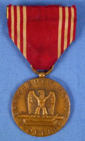 Early WWII Numbered U.S. Army Good Conduct Medal with Full Wrap Brooch