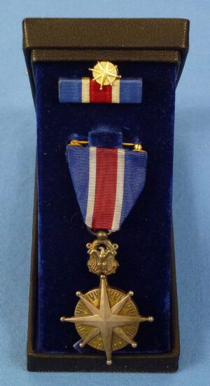 Rare Cased WWII U.S. Merchant Marine Distinguished Service Medal