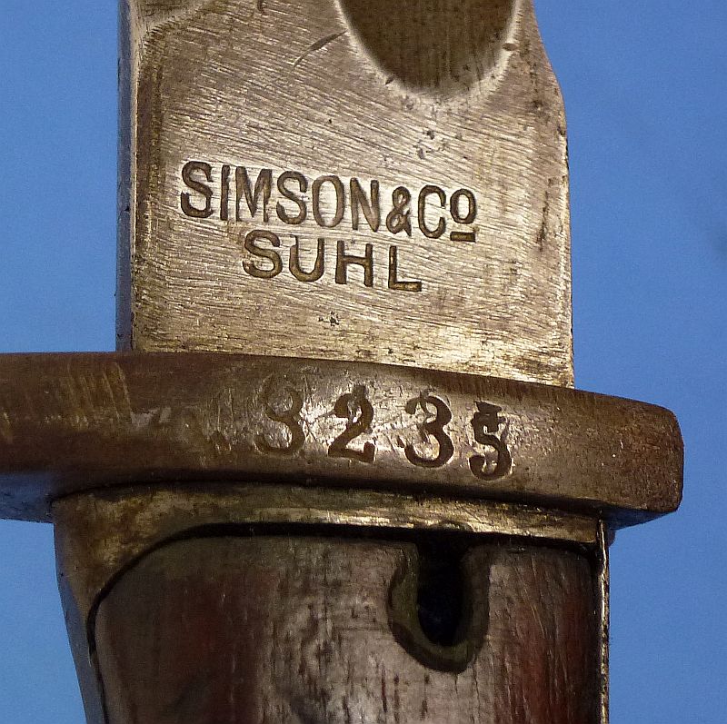 1916 Dated Imperial German Model M1898/05 Butcher Blade Bayonet by Simson & Company - Image 6