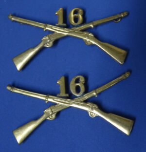 Pair 1905 Officer's 16th Infantry Regiment Collar Insignia