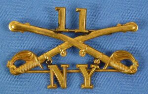 11th New York Cavalry Regiment Collar Insignia