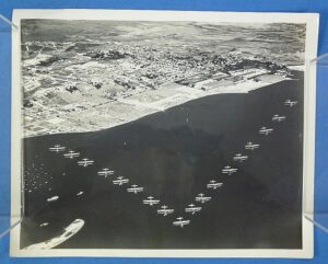 U.S. Navy Photograph of 18 Biplanes in Flight - 8 X 10 inches