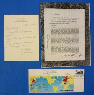 Autograph of WWII Medal of Honor Recipient U.S. Marine Corps Aviator Lieutenant James Swett