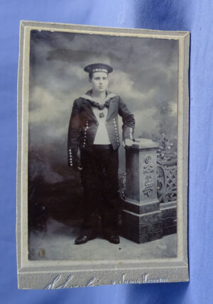 Japanese Carte de Visite of an Imperial German SMS Hansa Sailor 2-1/2 x 4″