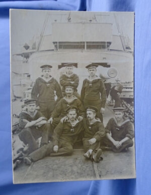 Circa 1900 German Navy Photo Sailors on SMS Fuerst Bismark  4-1/2 x 6"