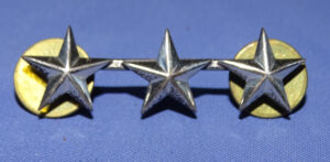WWII Army 3 Star General's Shirt Size Sterling Collar Insignia