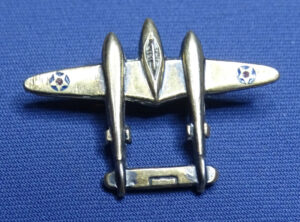 WWII P-38 Lightning Sterling Lapel Pin