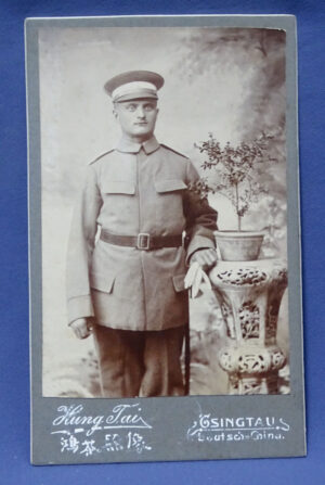 Chinese Carte de Visite of an Imperial German Colonial Trooper 2-1/2 X 4 inches