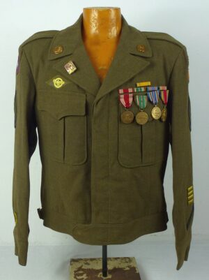 WWII Third Army / ETO HQ 302nd Ordnance Regiment Ike Jacket with Medals