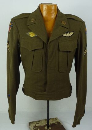 WWII Army Strategic Air Forces Air Gunner Corporal's Ike Jacket with Cloth Wing