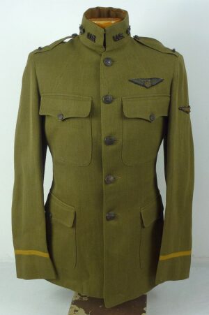 Named WWI Army Air Service Tunic with Italian Wing - Served With Italian Squadriglia 6a (XI)