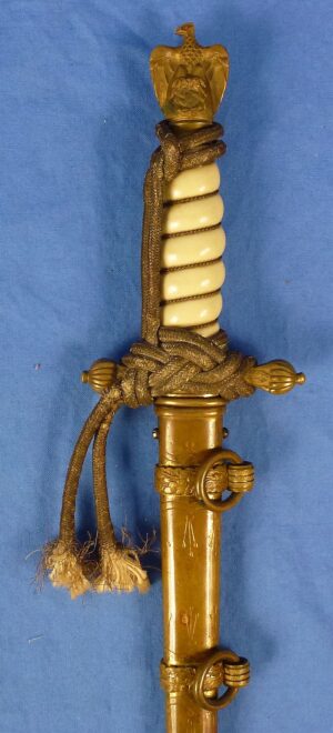Untouched and Uncleaned Kriegsmarine Officer Dagger with Etched Blade by E. & F. Horster