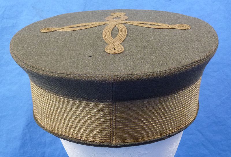 Named WWI U.S. Marine Corps Officer Green Bell Crown Visor Cap - Image 4