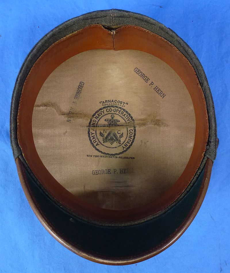 Named WWI U.S. Marine Corps Officer Green Bell Crown Visor Cap - Image 8
