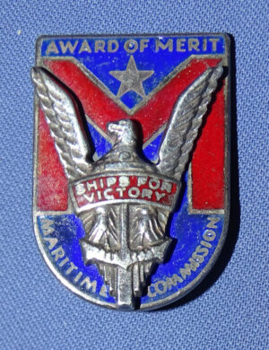 WWII Ships For Victory Award For Merit Sterlin Lapel Pin