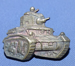 WWII American Tank Sterling Lapel Pin by Amico