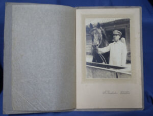 WWII Japanese Photo - Soldier With Horse 3-1/4 X 4-1/2 inches