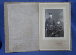 WWII Japanese Studio Photo Two Soldiers 2-1/4 X 3-1/2 inches