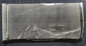 Large WWII Aerial Photo of Destroyed Battleship Ise Honshu Rest Jicpoa 10 x 20 inches