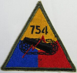 754th Tank Battalion Patch - Stenciled Numbers