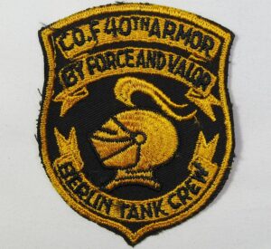 Co F 40th Armor Berlin Tank Crew Patch