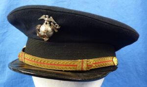 Named WWII U.S. Marine Corps Officer Visor Cap by Hilborn Hamburger