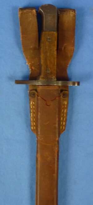Arisaka Rifle Bayonet by National Denki under Kokura Arsenal Supervision with Rubberized Canvas Scabbard and Frog