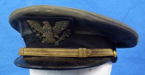 WWII U.S. Navy Technical Advisor Gray Visor Cap