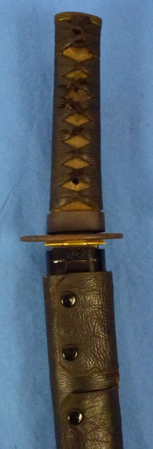 Japanese Wakizashi in Leather Combat Cover for Tank or Aviation Officers
