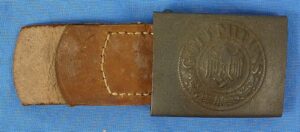 German Army EM/NCO Buckle on 1941 Dated Leather Tab