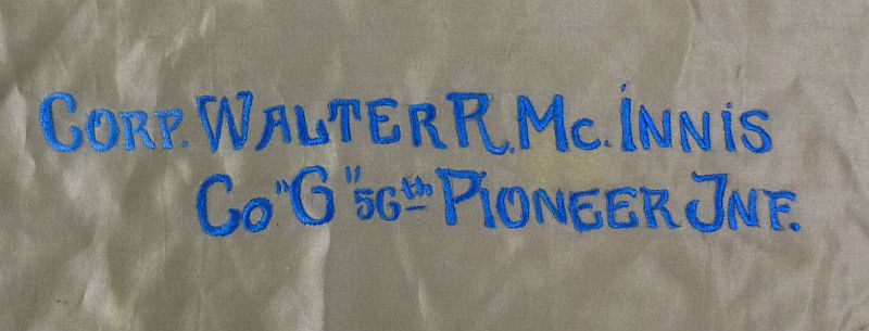 Named 1919 56th Pioneer Infantry Army of Occupation Souvenir Drape - Image 2