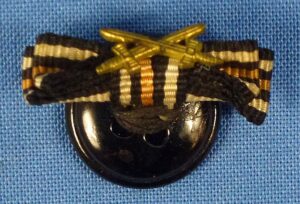 1914 Iron Cross and Hindenburg Cross Ribbons Lapel Badge