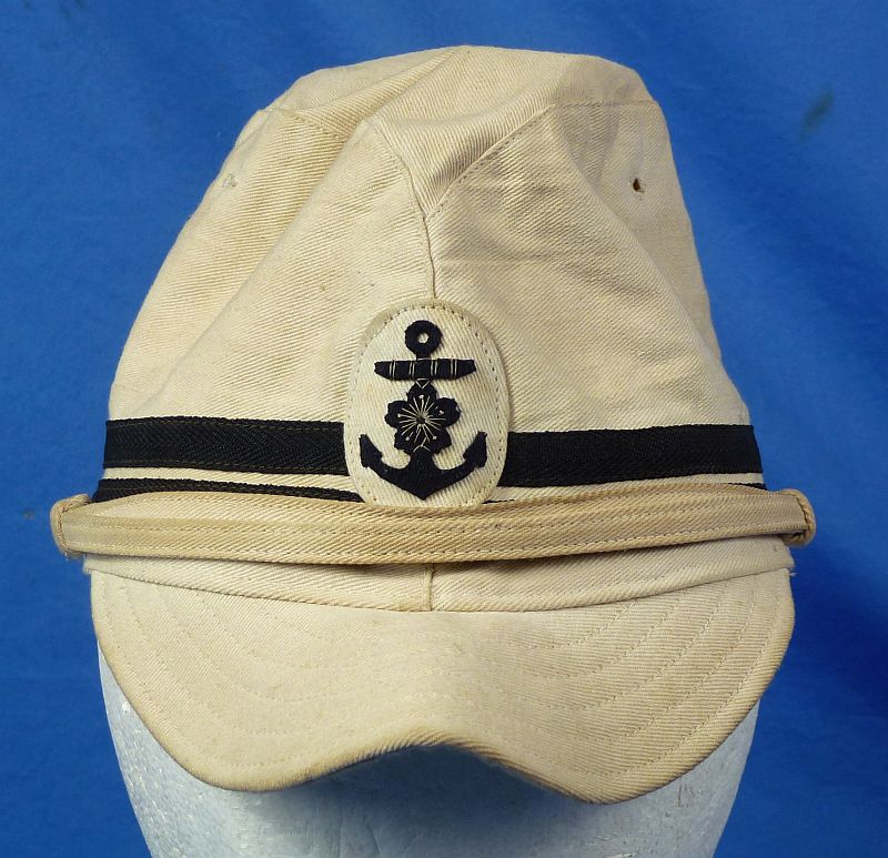 WWII Japanese Navy Officer White Field Cap - Image 2