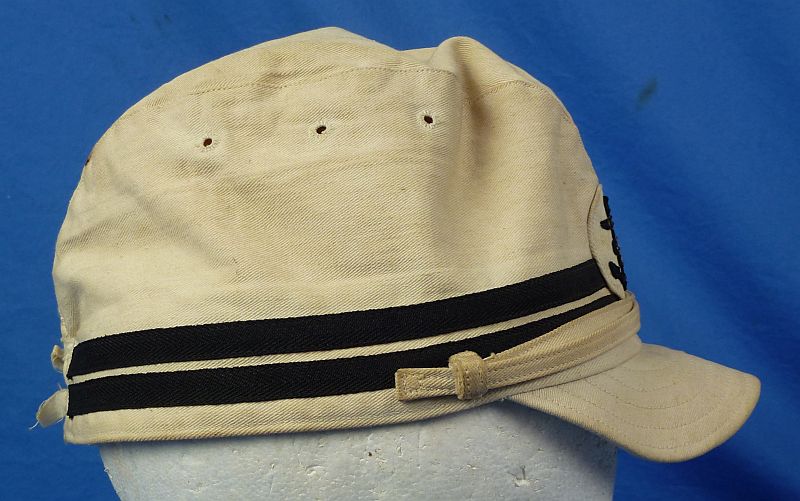 WWII Japanese Navy Officer White Field Cap - Image 3