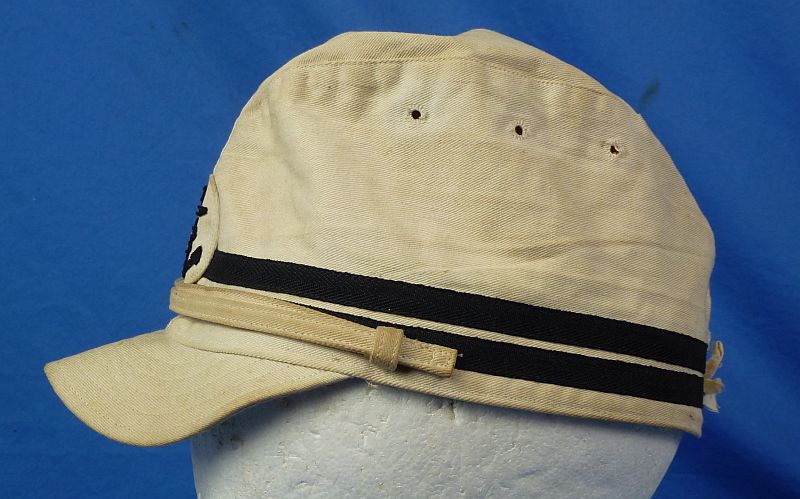 WWII Japanese Navy Officer White Field Cap - Image 5