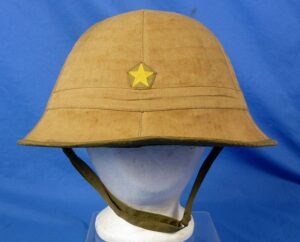 1943 Dated Japanese Army Sun Helmet -Woven Green Straw Version