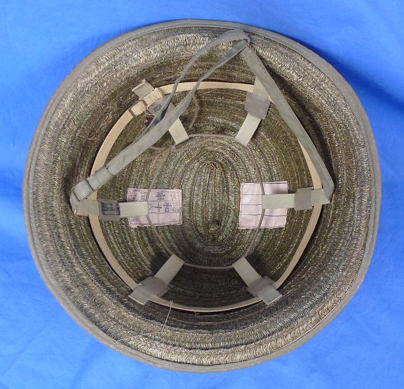 1943 Dated Japanese Army Sun Helmet -Woven Green Straw Version - Image 6