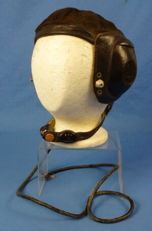World War II Luftwaffe LKpN101 Summer Flight Helmet with Throat Microphone