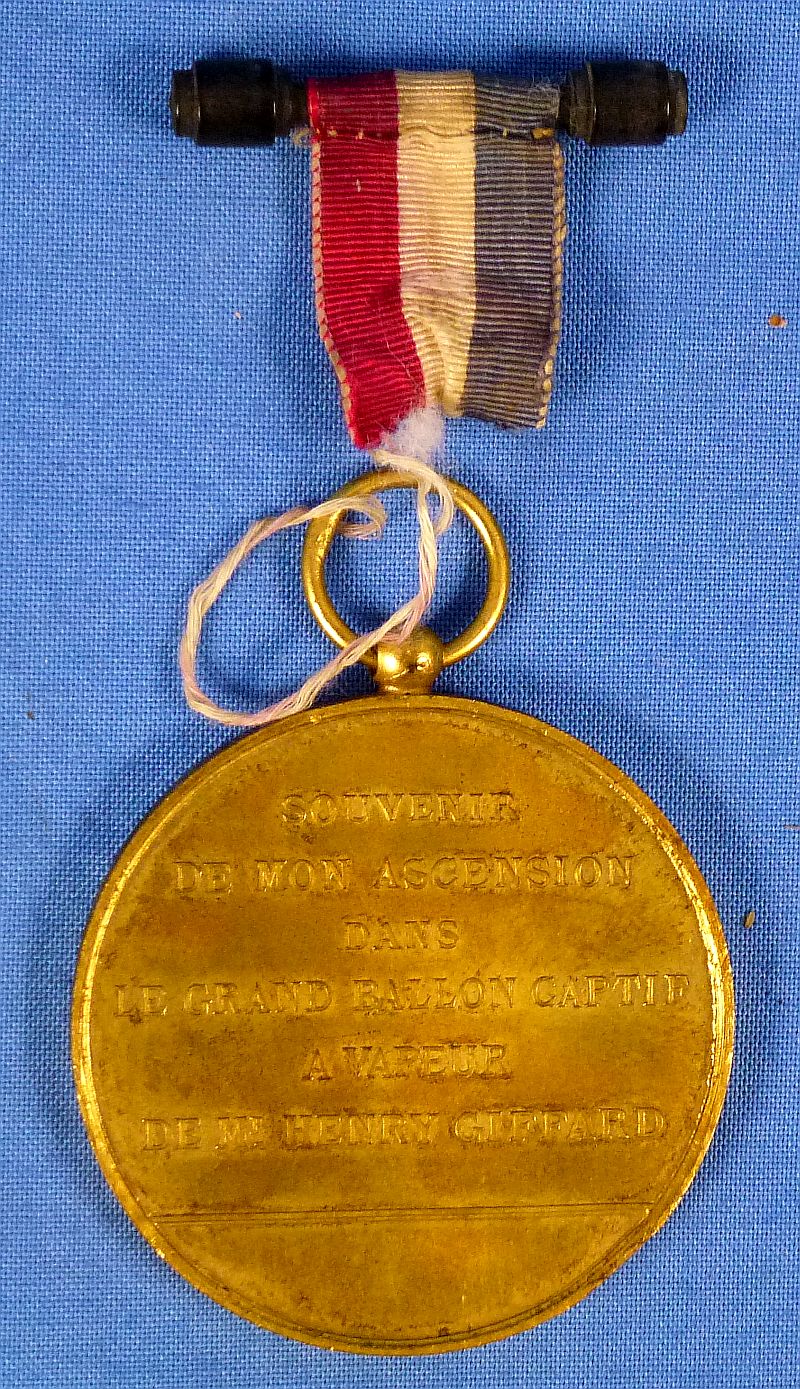 Large 1878 World's Exposition French Balloon Flight Medal - Image 2