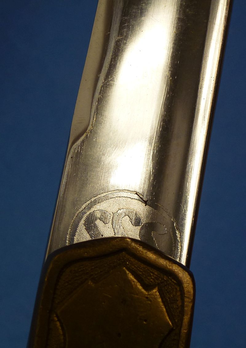 Bulgarian Model 1910 Lion Head Field Marshal Sword with Etched Blade by Carl Eickhorn - Image 8