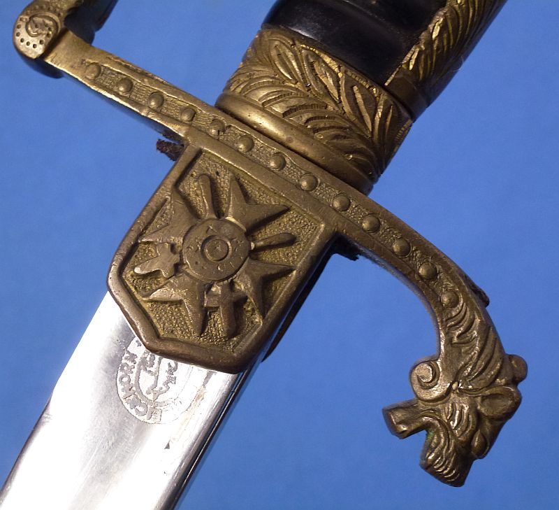 Bulgarian Model 1910 Lion Head Field Marshal Sword with Etched Blade by Carl Eickhorn - Image 15