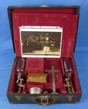 Named WWII Chaplain's Cased Field Communion Service Set